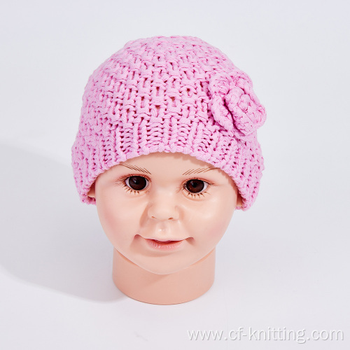 Handmade winter knit beanie hat for baby